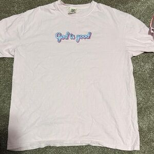 Pink T-Shirt with 'God is good!' Graphic